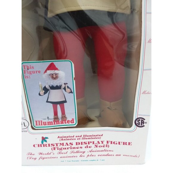 Vintage Motion-ettes of Christmas Display Elf Figure Illuminated Candle 23" Xmas - Picture 5 of 16
